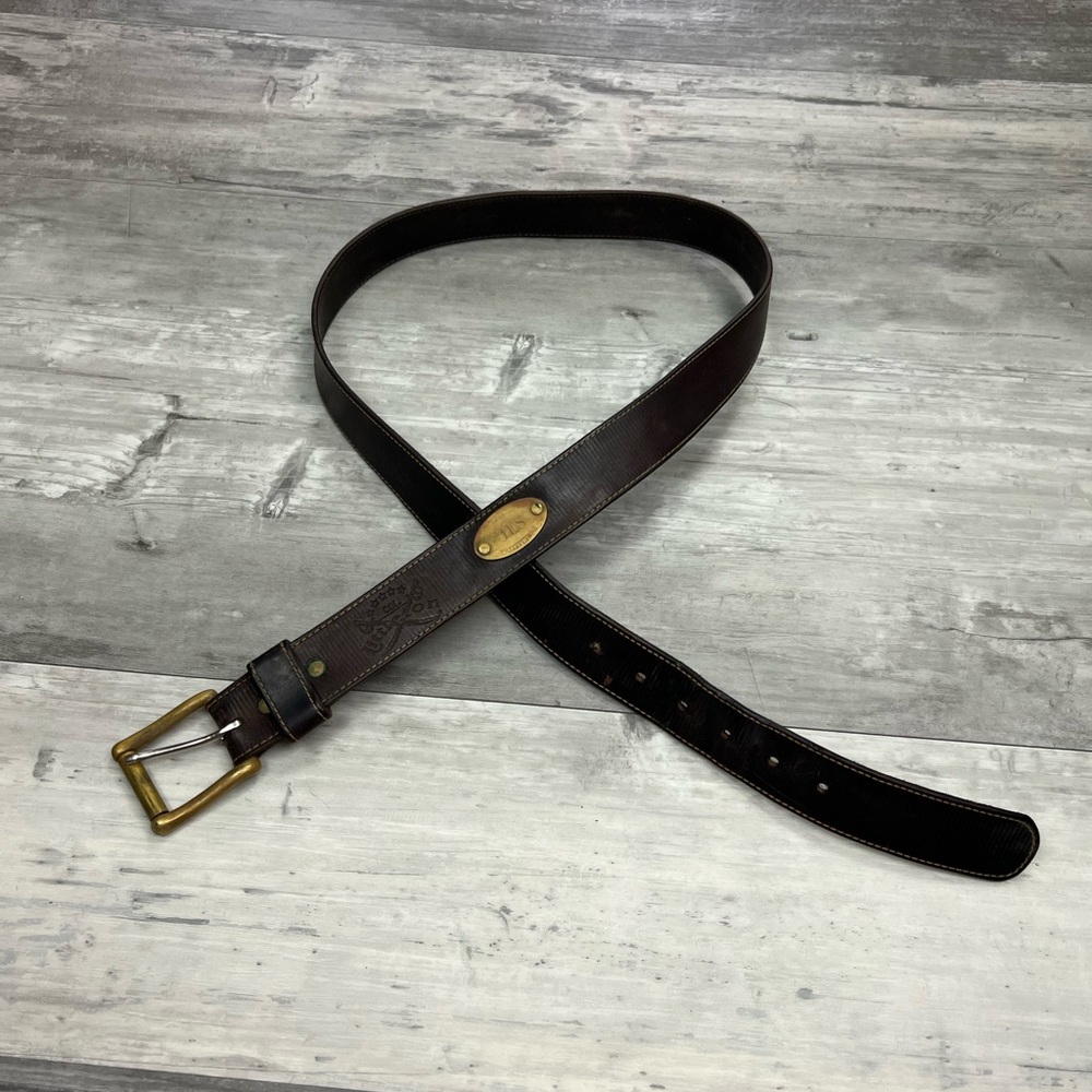 Col. Littleton Brown Genuine Leather Belt 44